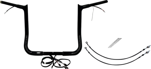 FAT BAGGERS INC. EZ Install Wired 1-1/4" Pointed Top Handlebar Kit - 14" - Black 901214-B