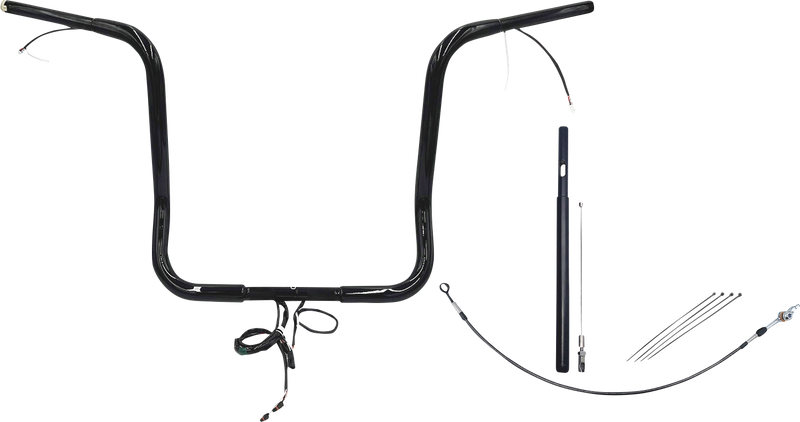 FAT BAGGERS INC. EZ Install Wired 1-1/4" Pointed Top Handlebar Kit - 16" - Black 912016-B