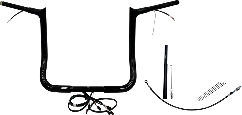 FAT BAGGERS INC. EZ Install Wired 1-1/4" Pointed Top Handlebar Kit - 14" - Black 912014-B
