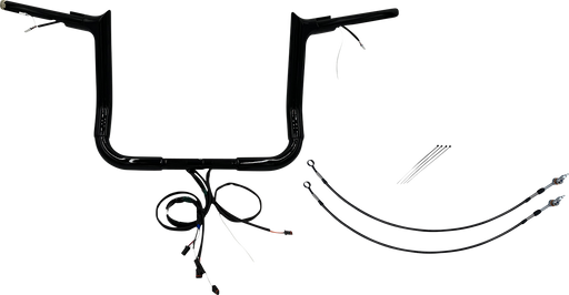 FAT BAGGERS INC. EZ Install Wired 1-1/2" Pointed Top Handlebar Kit - 12" - Black 801212-B