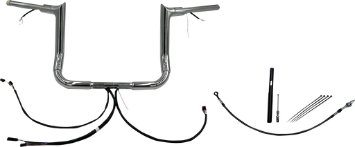 FAT BAGGERS INC. EZ Install Wired 1-1/2" Pointed Top Handlebar Kit - 12" - Chrome 812012