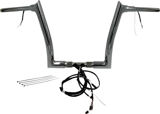 FAT BAGGERS INC. EZ Install Wired 1-1/2" Pointed Top Handlebar Kit - 12" - Chrome 801312