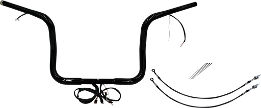 FAT BAGGERS INC. EZ Install Wired 1-1/4" Round Top Handlebar Kit - 12" - Black 901512-B
