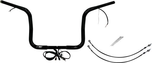 FAT BAGGERS INC. EZ Install Wired 1-1/4" Round Top Handlebar Kit - 12" - Black 902512-B