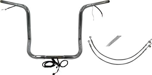 FAT BAGGERS INC. EZ Install Wired 1-1/4" Round Top Handlebar Kit - 16" - Chrome 902516