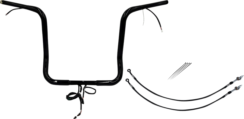 FAT BAGGERS INC. EZ Install Wired 1-1/4" Round Top Handlebar Kit - 16" - Black 902516-B