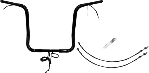 FAT BAGGERS INC. EZ Install Wired 1-1/4" Round Top Handlebar Kit - 16" - Black 902516-B