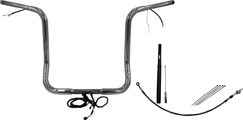 FAT BAGGERS INC. EZ Install Wired 1-1/4" Round Top Handlebar Kit - 16" - Chrome 912516