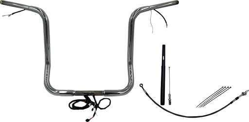 FAT BAGGERS INC. EZ Install Wired 1-1/4" Round Top Handlebar Kit - 16" - Chrome 912516