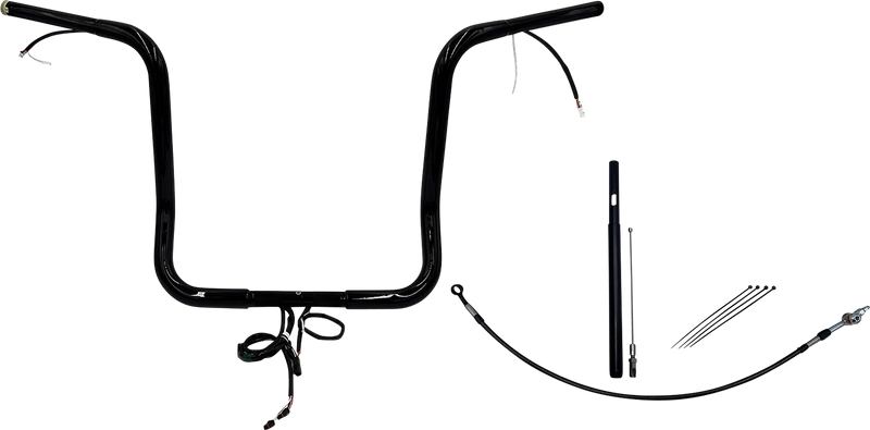FAT BAGGERS INC. EZ Install Wired 1-1/4" Round Top Handlebar Kit - 16" - Black 912516-B