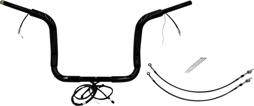 FAT BAGGERS INC. EZ Install Wired 1-1/2" Round Top Handlebar Kit - 12" - Black 801512-B