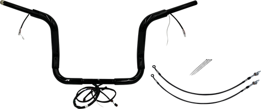 FAT BAGGERS INC. EZ Install Wired 1-1/2" Round Top Handlebar Kit - 12" - Black 802512-B