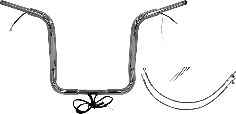 FAT BAGGERS INC. EZ Install Wired 1-1/2" Round Top Handlebar Kit - 16" - Chrome 801516