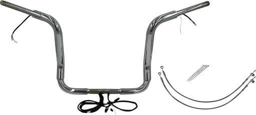 FAT BAGGERS INC. EZ Install Wired 1-1/2" Round Top Handlebar Kit - 14" - Chrome 802514