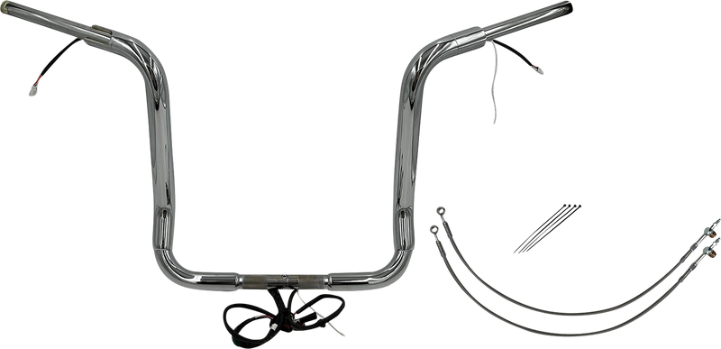 FAT BAGGERS INC. EZ Install Wired 1-1/2" Round Top Handlebar Kit - 16" - Chrome 802516