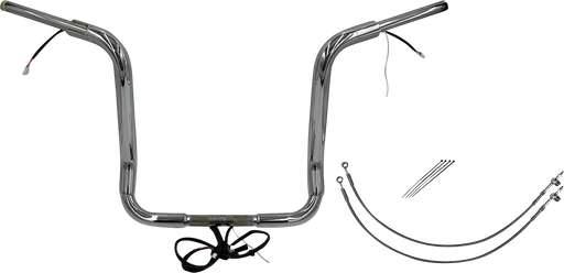 FAT BAGGERS INC. EZ Install Wired 1-1/2" Round Top Handlebar Kit - 16" - Chrome 802516