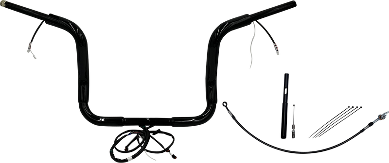 FAT BAGGERS INC. EZ Install Wired 1-1/2" Round Top Handlebar Kit - 12" - Black 812412-B