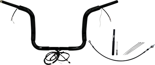 FAT BAGGERS INC. EZ Install Wired 1-1/2" Round Top Handlebar Kit - 12" - Black 812412-B