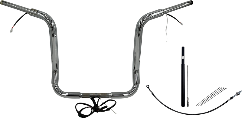 FAT BAGGERS INC. EZ Install Wired 1-1/2" Round Top Handlebar Kit - 16" - Chrome 812416