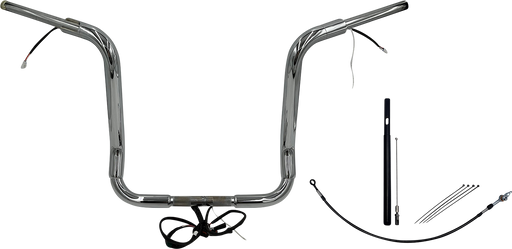 FAT BAGGERS INC. EZ Install Wired 1-1/2" Round Top Handlebar Kit - 16" - Chrome 812416