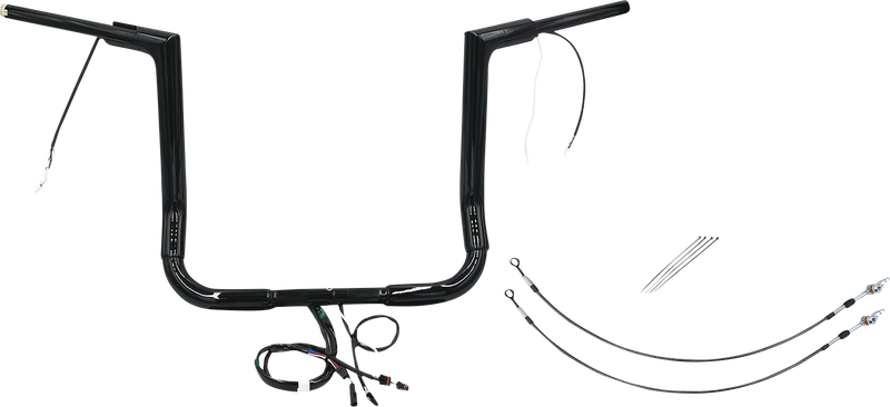 FAT BAGGERS INC. EZ Install Wired 1-1/2" Flat Top Handlebar Kit - 14" - Black 601214-B