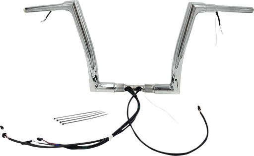FAT BAGGERS INC. EZ Install Wired 1-1/2" Flat Top Handlebar Kit - 12" - Chrome 601312
