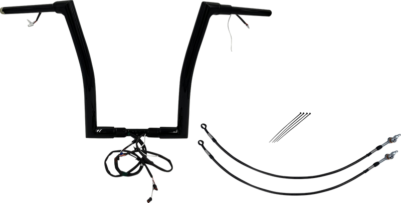 FAT BAGGERS INC. EZ Install Wired 1-1/2" Flat Top Handlebar Kit - 16" - Black 601316-B