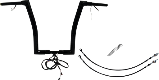 FAT BAGGERS INC. EZ Install Wired 1-1/2" Flat Top Handlebar Kit - 16" - Black 601316-B
