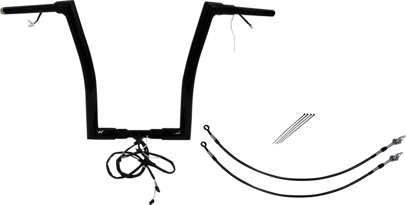 FAT BAGGERS INC. EZ Install Wired 1-1/2" Flat Top Handlebar Kit - 16" - Black 602316-B