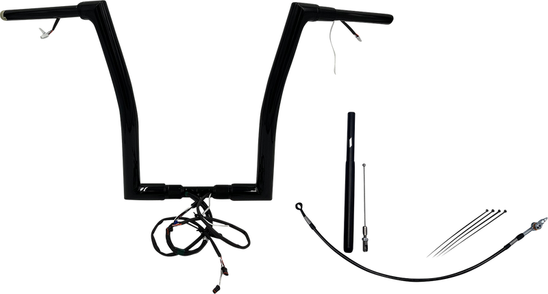 FAT BAGGERS INC. EZ Install Wired 1-1/2" Flat Top Handlebar Kit - 16" - Black 612916-B