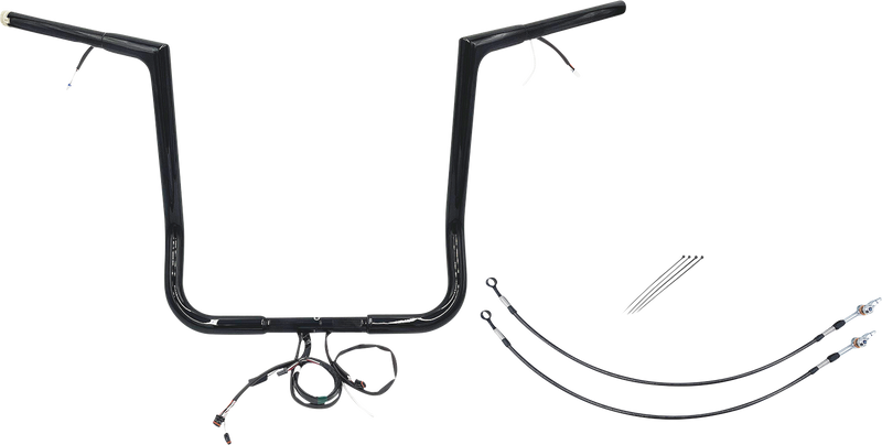 FAT BAGGERS INC. EZ Install Wired 1-1/4" Flat Top Handlebar Kit - 16" - Black 701216-B