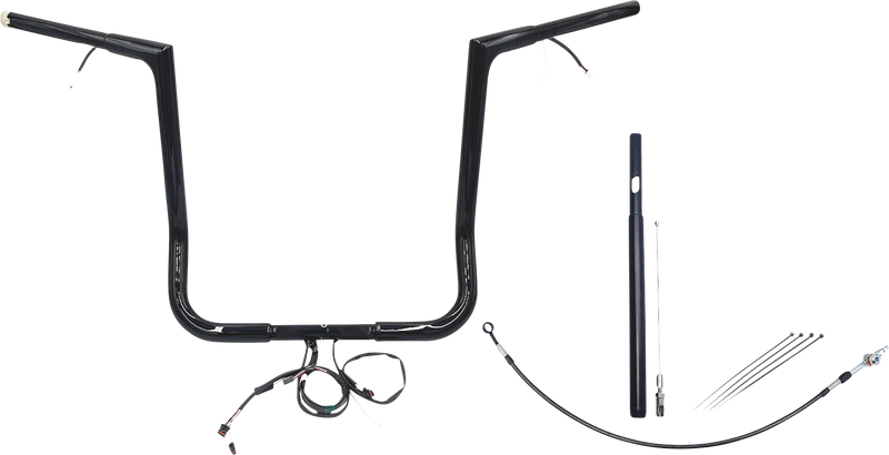 FAT BAGGERS INC. EZ Install Wired 1-1/4" Flat Top Handlebar Kit - 16" - Black 712016-B