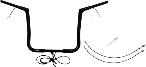 FAT BAGGERS INC. EZ Install Wired 1-1/4" Flat Top Handlebar Kit - 14" - Black 701214-B