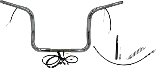 FAT BAGGERS INC. EZ Install Wired 1-1/4" Round Top Handlebar Kit - 12" - Chrome 912512