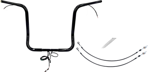 FAT BAGGERS INC. EZ Install Wired 1-1/4" Pointed Top Handlebar Kit - 16" - Black 902216-B
