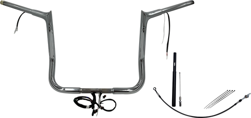 FAT BAGGERS INC. EZ Install Wired 1-1/4" Pointed Top Handlebar Kit - 14" - Chrome 912014