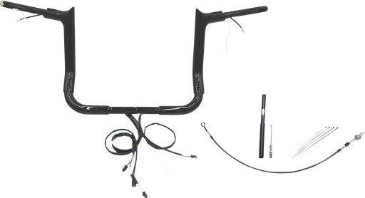FAT BAGGERS INC. EZ Install Wired 1-1/2" Pointed Top Handlebar Kit - 12" - Black 812012-B