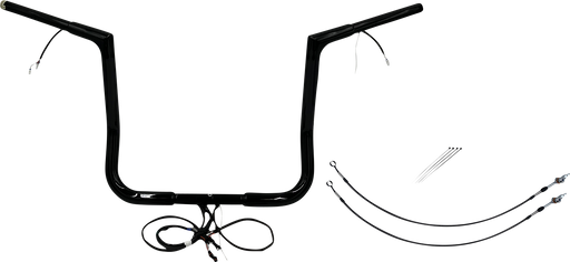 FAT BAGGERS INC. EZ Install Wired 1-1/4" Flat Top Handlebar Kit - 14" - Black 702214-B
