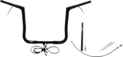 FAT BAGGERS INC. EZ Install Wired 1-1/4" Flat Top Handlebar Kit - 14" - Black 712014-B