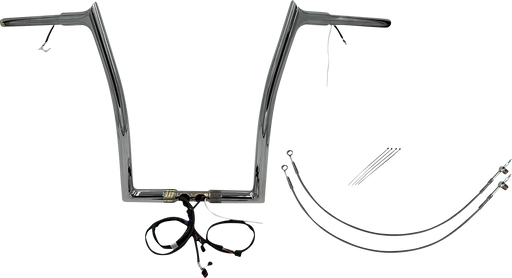 FAT BAGGERS INC. EZ Install Wired 1-1/4" Pointed Top Handlebar Kit - 16" - Chrome 901916