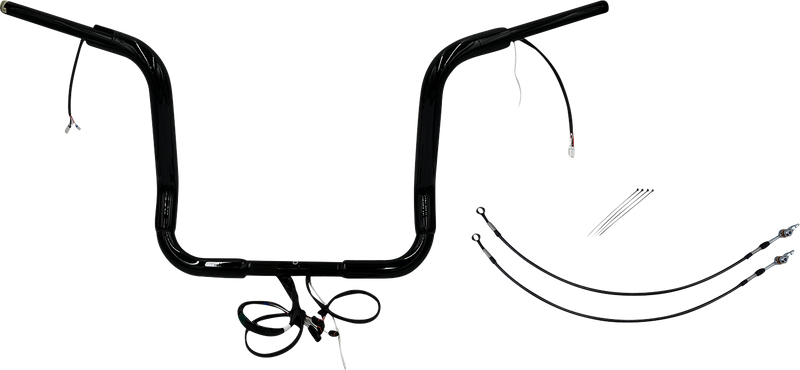 FAT BAGGERS INC. EZ Install Wired 1-1/2" Round Top Handlebar Kit - 14" - Black 801514-B