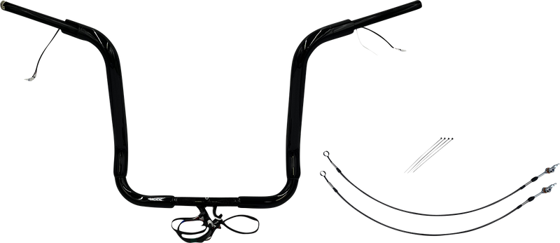 FAT BAGGERS INC. EZ Install Wired 1-1/2" Round Top Handlebar Kit - 16" - Black 801516-B