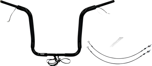 FAT BAGGERS INC. EZ Install Wired 1-1/2" Round Top Handlebar Kit - 16" - Black 801516-B