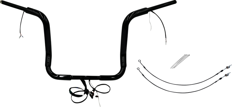 FAT BAGGERS INC. EZ Install Wired 1-1/2" Round Top Handlebar Kit - 14" - Black 802514-B