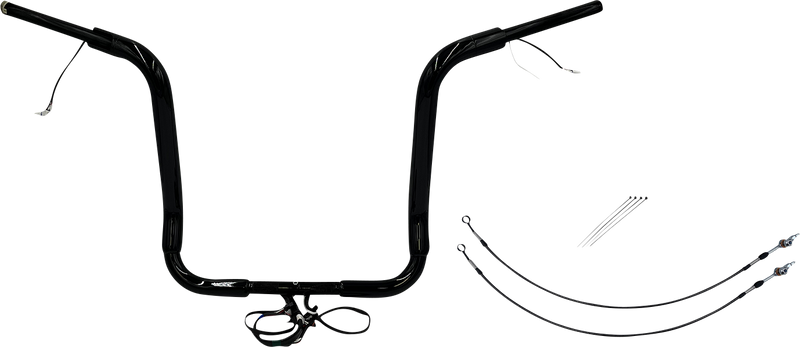 FAT BAGGERS INC. EZ Install Wired 1-1/2" Round Top Handlebar Kit - 16" - Black 802516-B