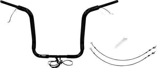FAT BAGGERS INC. EZ Install Wired 1-1/2" Round Top Handlebar Kit - 16" - Black 802516-B