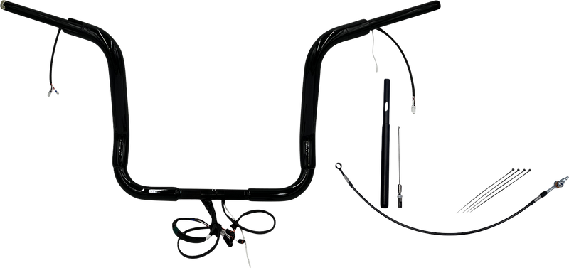 FAT BAGGERS INC. EZ Install Wired 1-1/2" Round Top Handlebar Kit - 14" - Black 812414-B