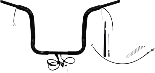 FAT BAGGERS INC. EZ Install Wired 1-1/2" Round Top Handlebar Kit - 14" - Black 812414-B