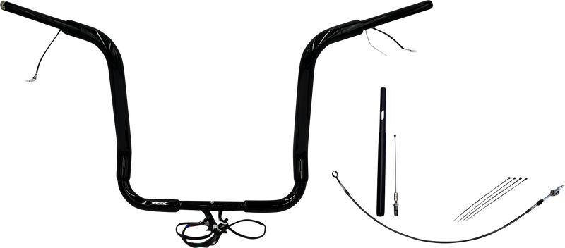 FAT BAGGERS INC. EZ Install Wired 1-1/2" Round Top Handlebar Kit - 16" - Black 812416-B
