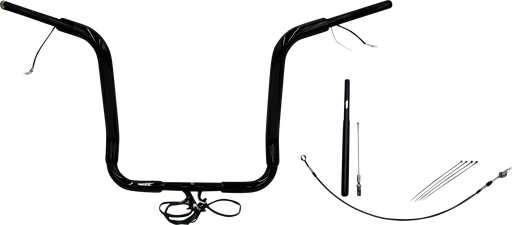 FAT BAGGERS INC. EZ Install Wired 1-1/2" Round Top Handlebar Kit - 16" - Black 812416-B